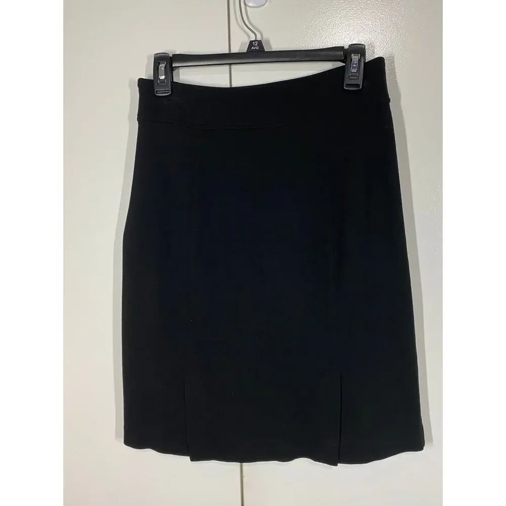 AK Anne Klein Black Ponte Knit Double Slit Pencil Skirt Size SMALL - Picture 6 of 9